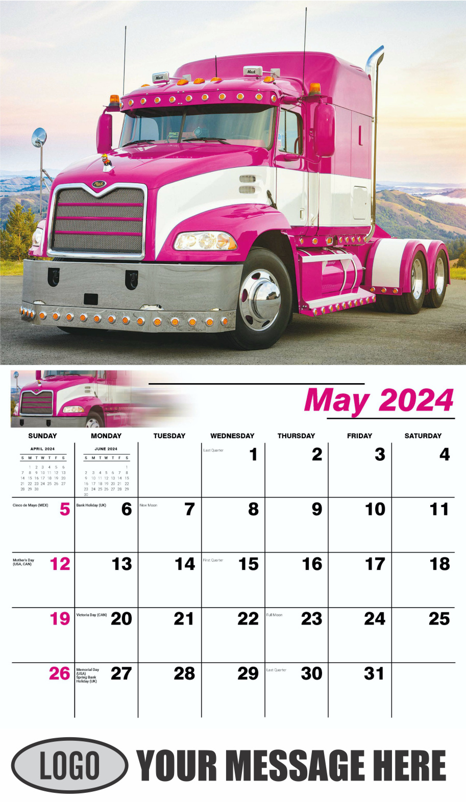 Kings of the Road 2024 Automotive Business Promotional Calendar - May