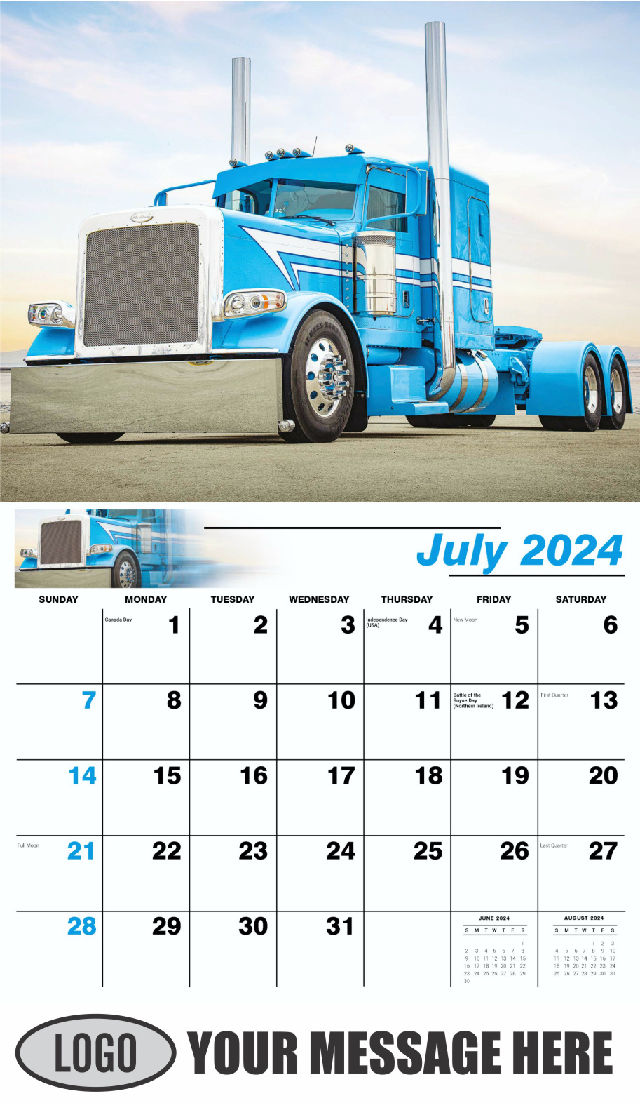 Kings of the Road 2024 Automotive Business Promotional Calendar - July