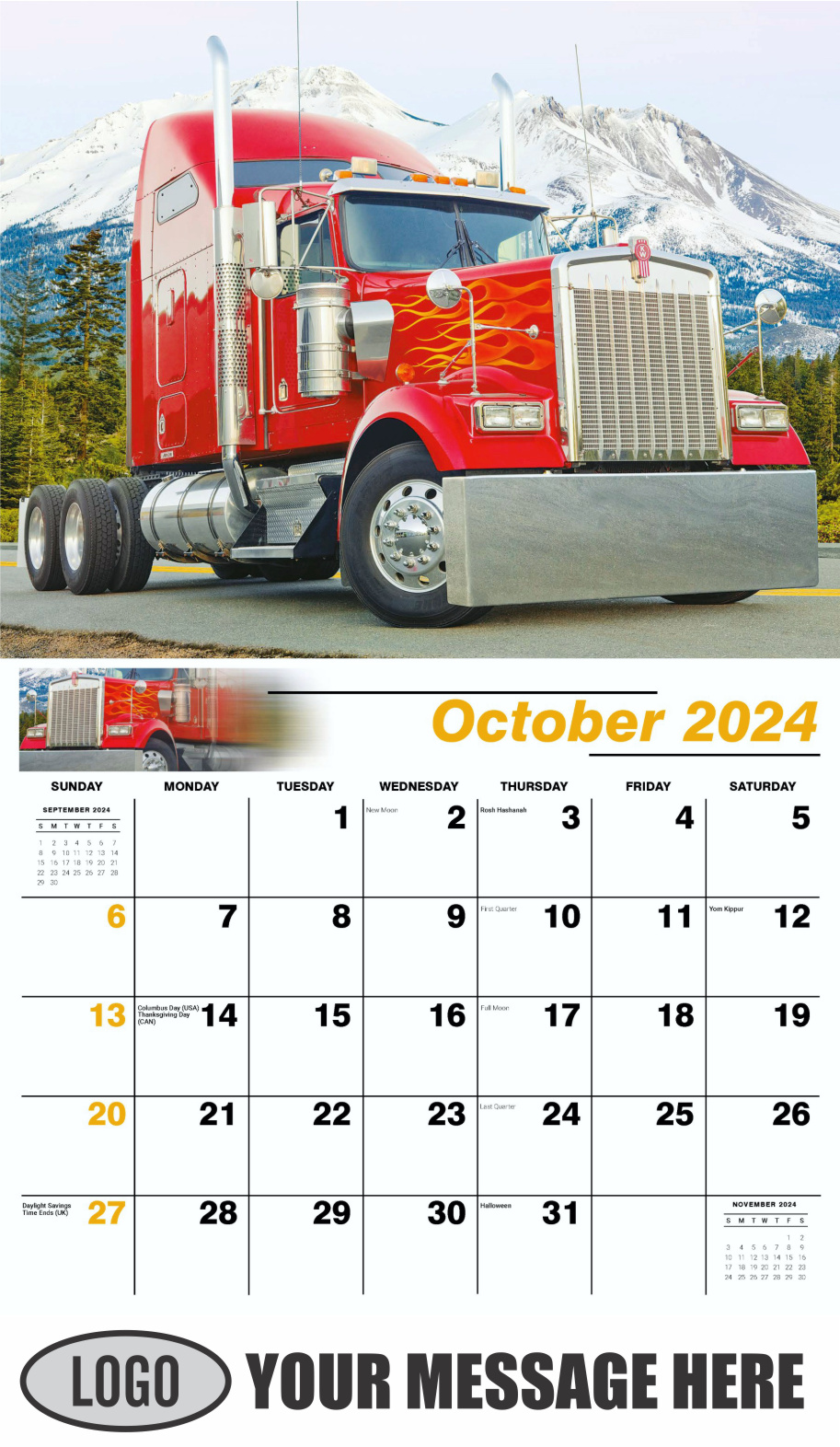 Kings of the Road 2024 Automotive Business Promotional Calendar - October