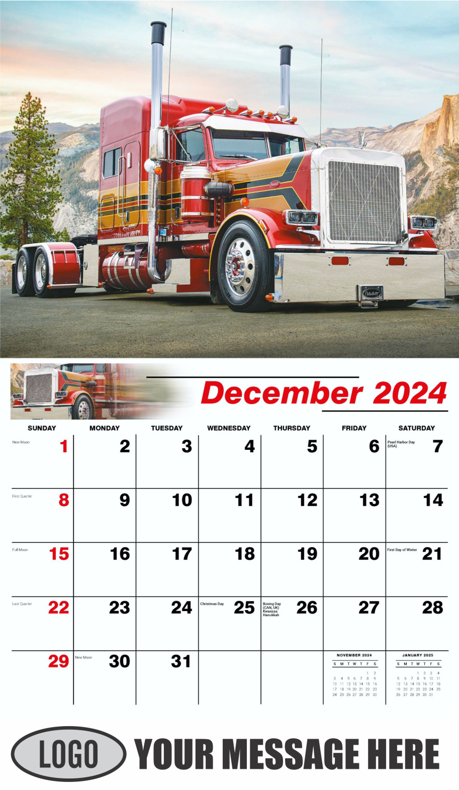 Kings of the Road 2024 Automotive Business Promotional Calendar - December