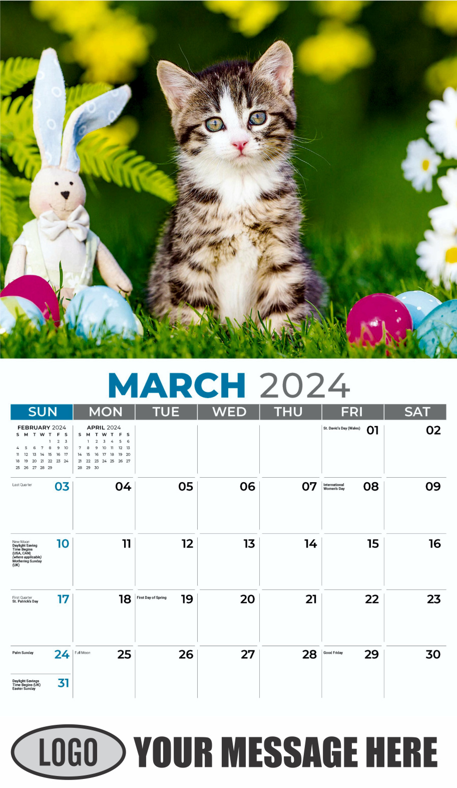 Kittens 2024 Business Promo Wall Calendar - March