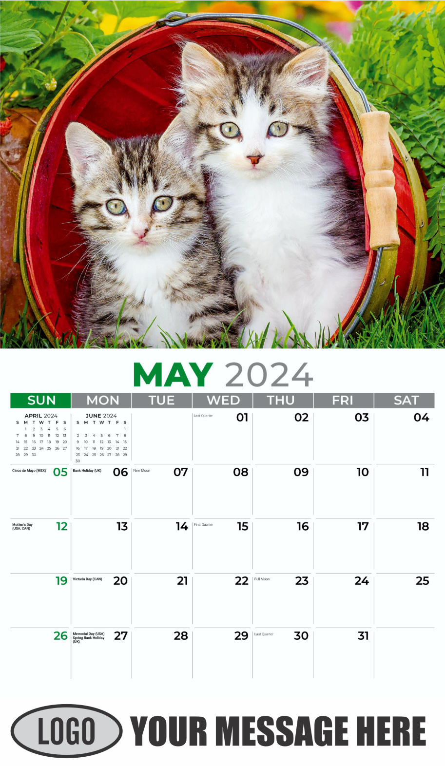 Kittens 2024 Business Promo Wall Calendar - May