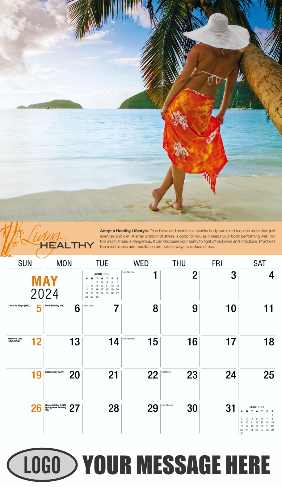 Living Healthy 2024 Business Promotional Calendar - May