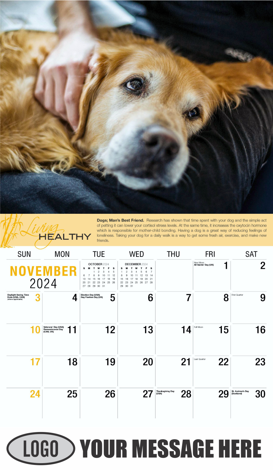 Living Healthy 2024 Business Promotional Calendar - November