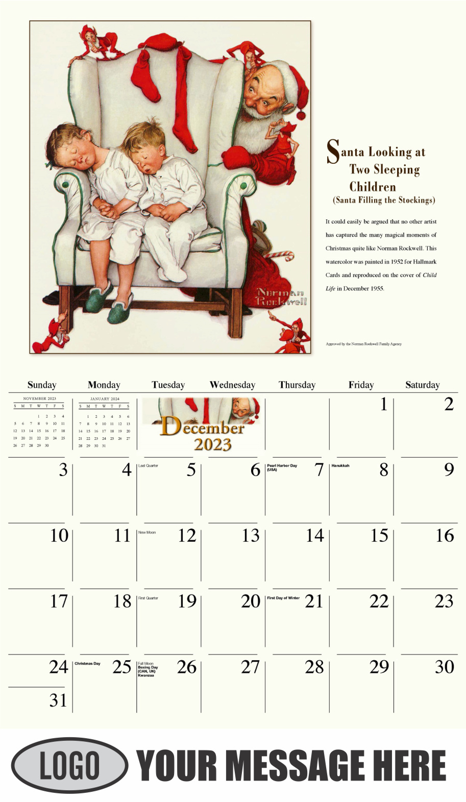 Norman Rockwell Art 2024 Business Promotion Calendar low as 65¢