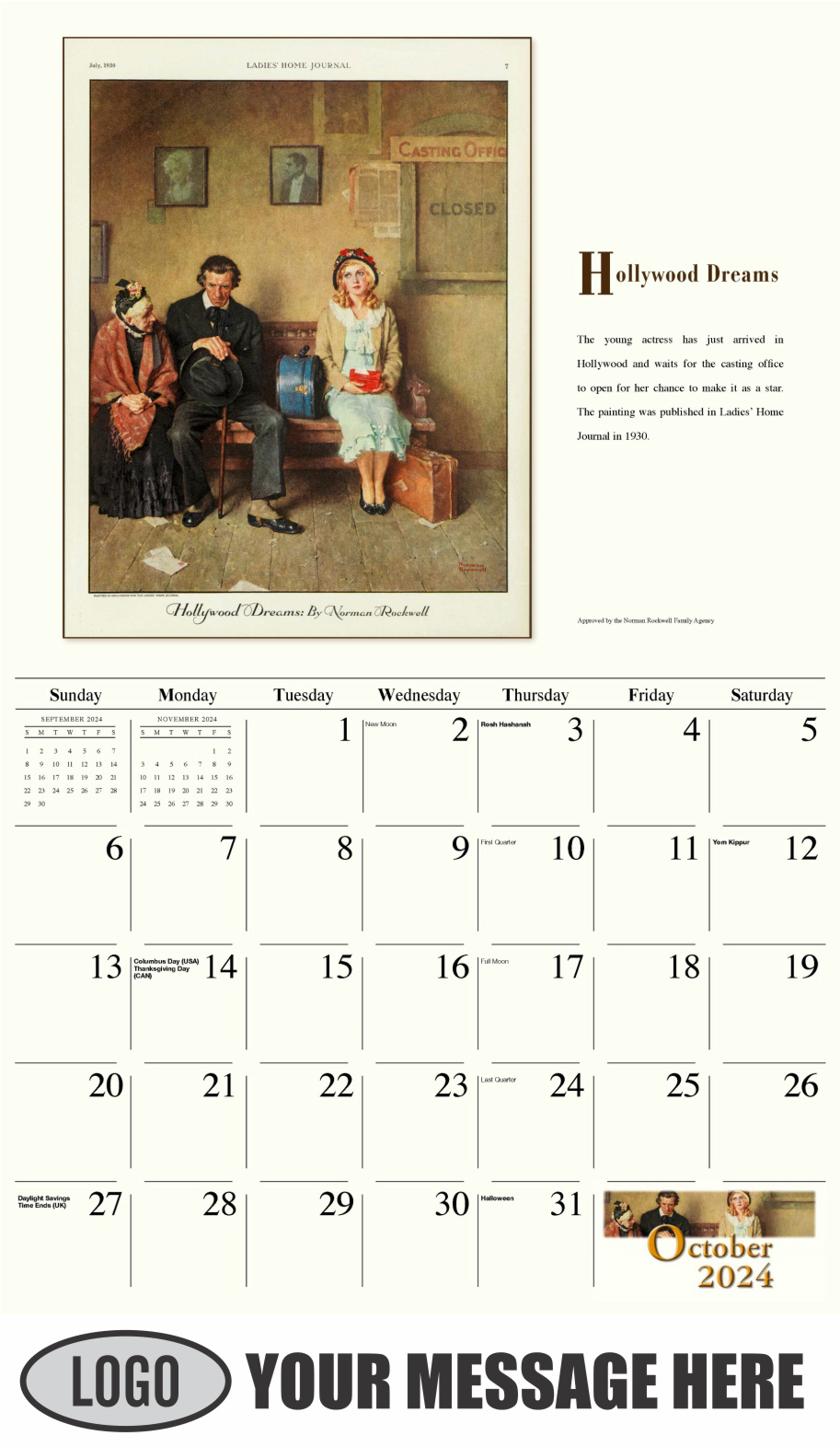 Norman Rockwell Art 2024 Business Promotion Calendar low as 65¢
