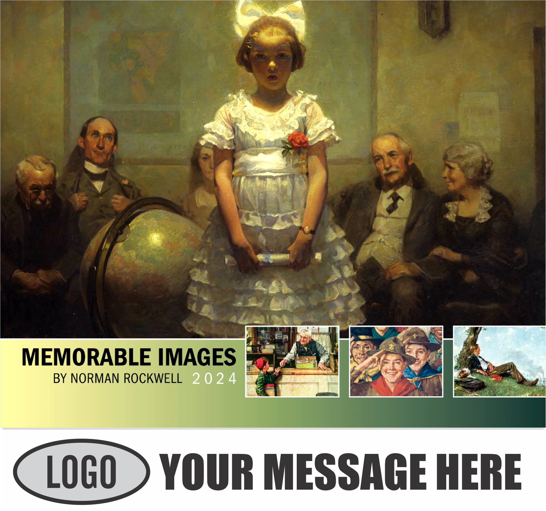 Memorable Images by Norman Rockwell 2024 Business Promotional Wall Calendar - cover