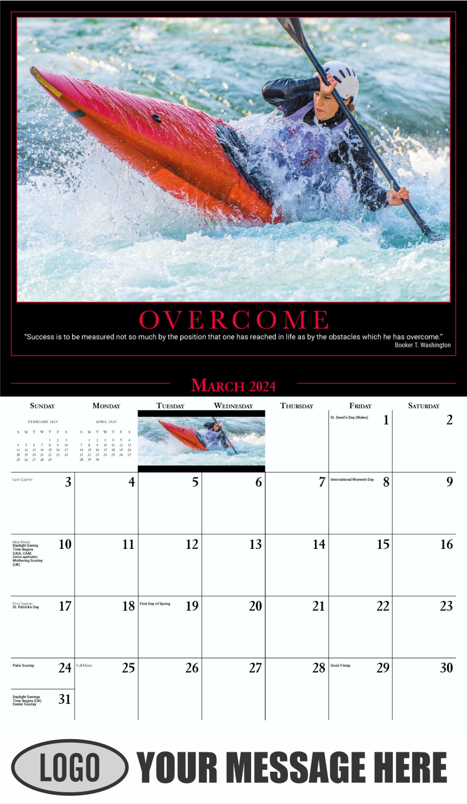 Motivational Quotes 2024 Business Promo Wall Calendar - March