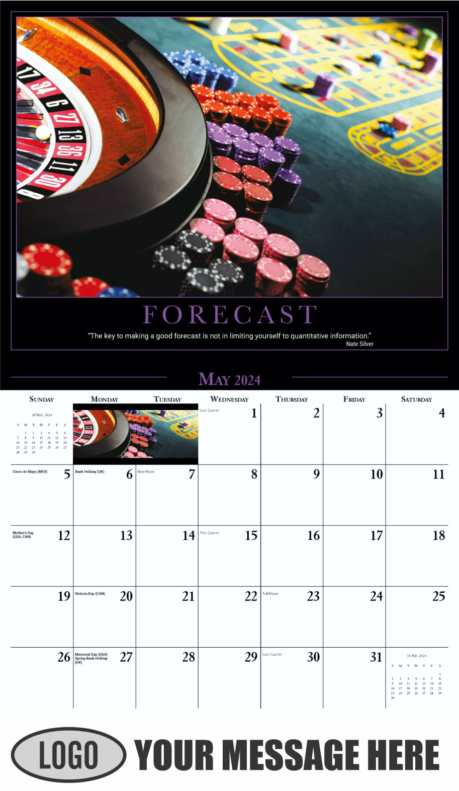 Motivational Quotes 2024 Business Promo Wall Calendar - May