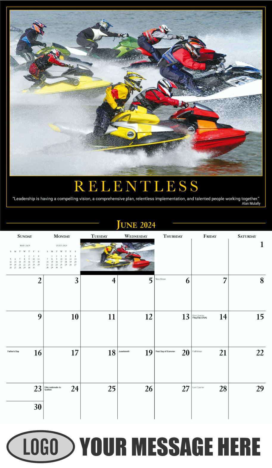 Motivational Quotes 2024 Business Promo Wall Calendar - June