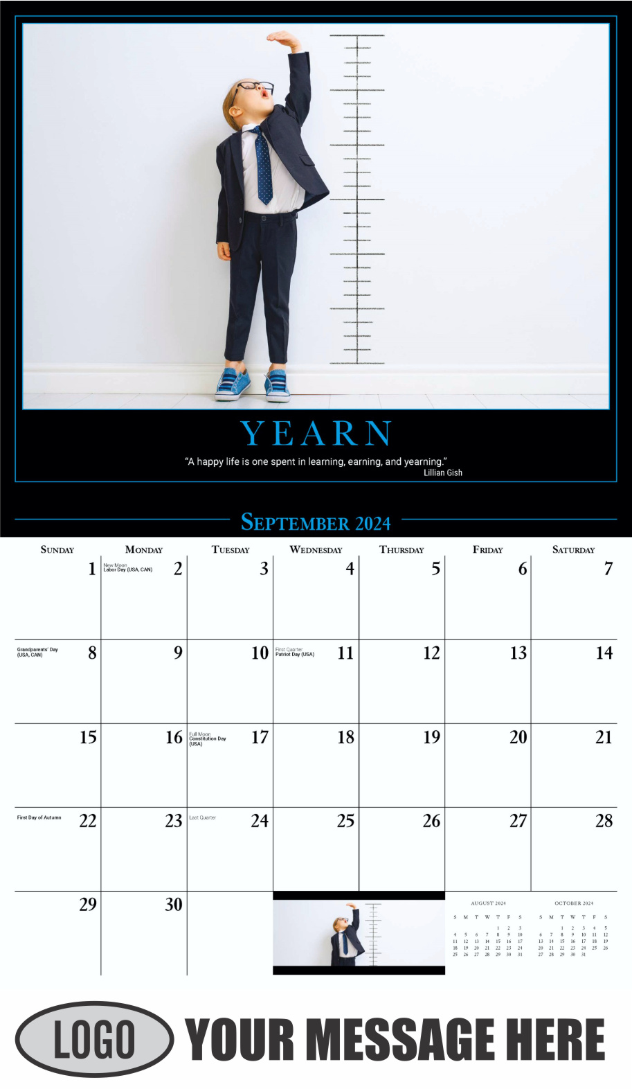 Motivational Quotes 2024 Business Promo Wall Calendar - September