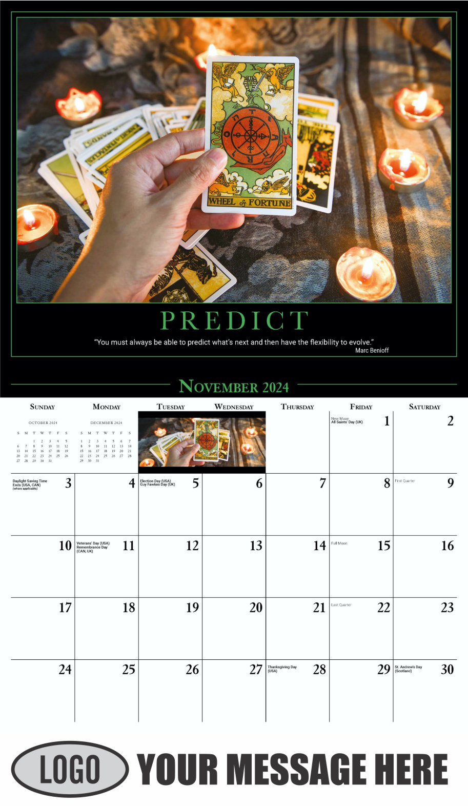 Motivational Quotes 2024 Business Promo Wall Calendar - November
