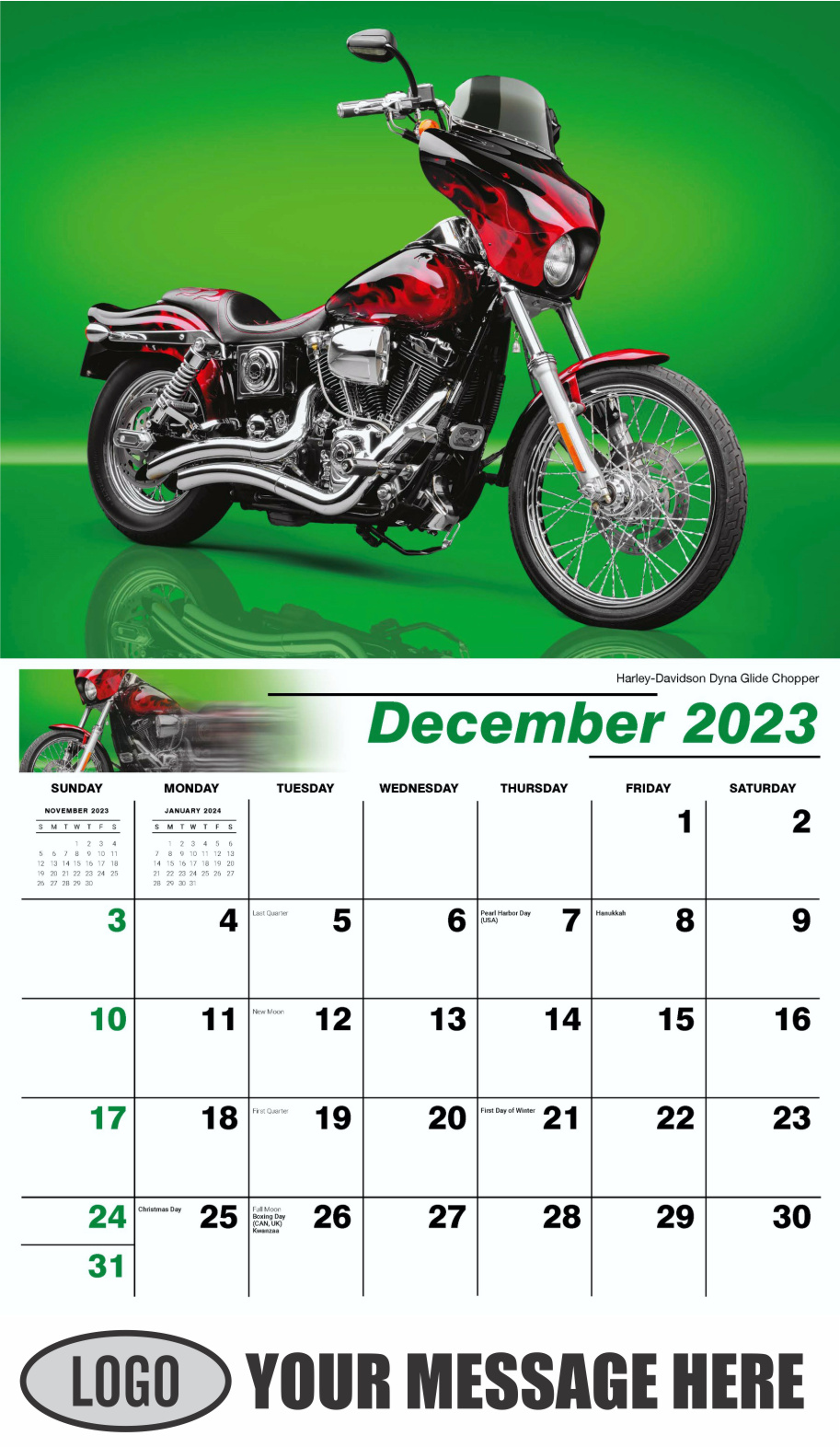 Motorcycle Mania 2024 Automotve Business Advertising Wall Calendar - December_a