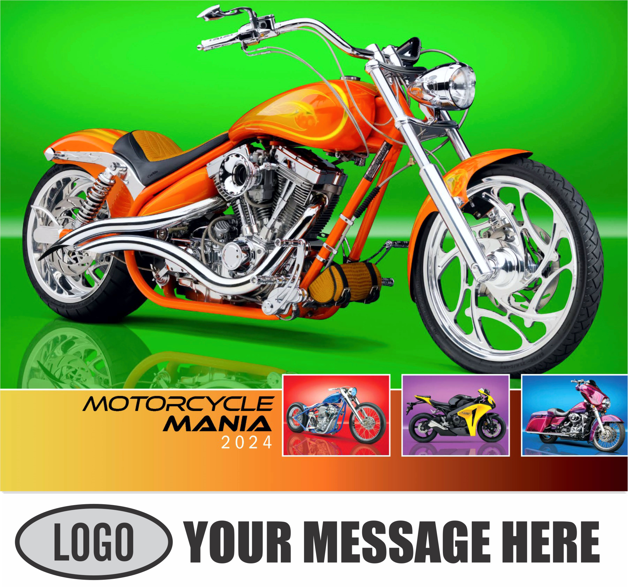 Motorcycle Mania 2024 Automotve Business Advertising Wall Calendar - cover