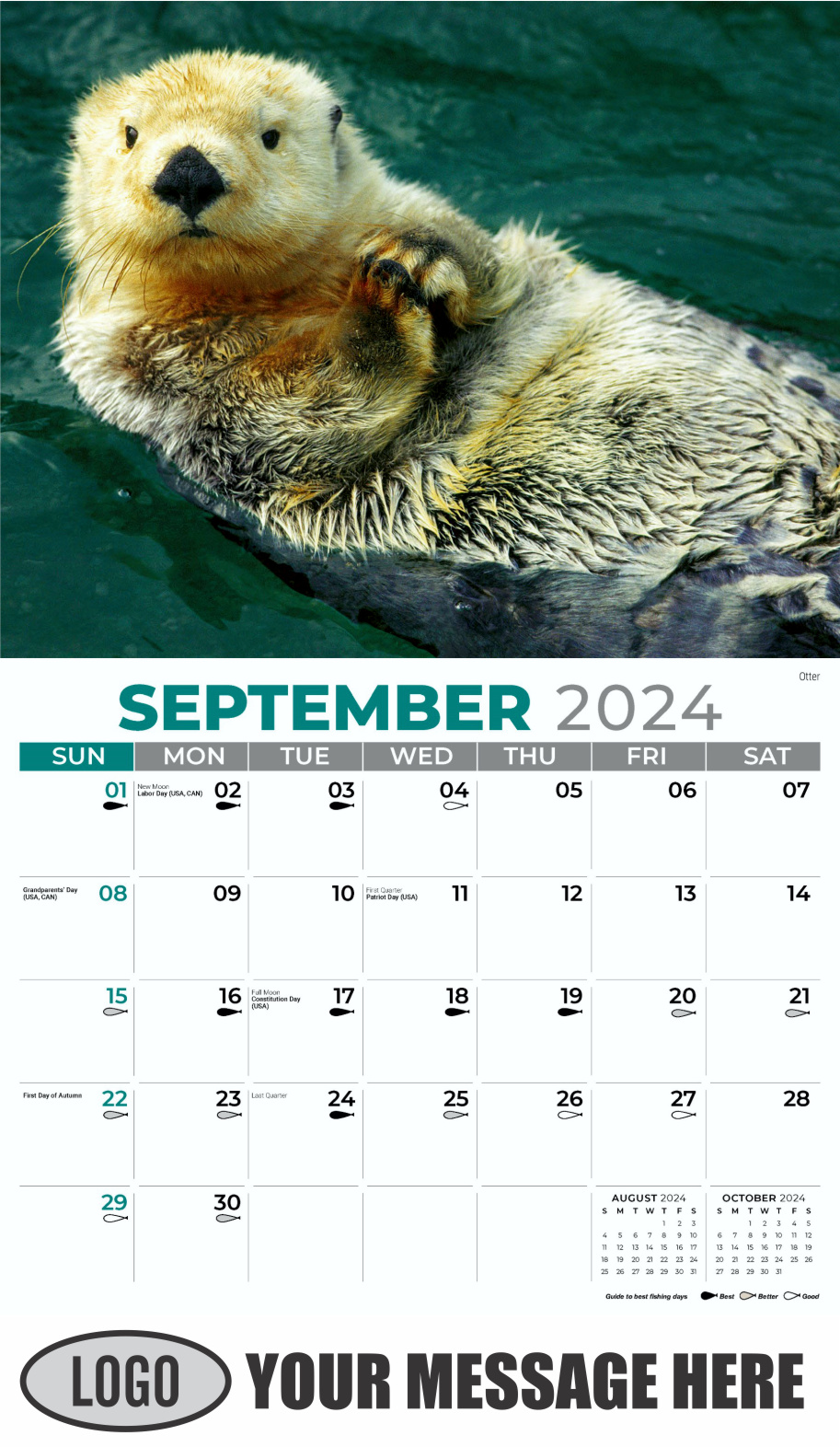 North American Wildlife 2024 Business Promo Wall Calendar - September