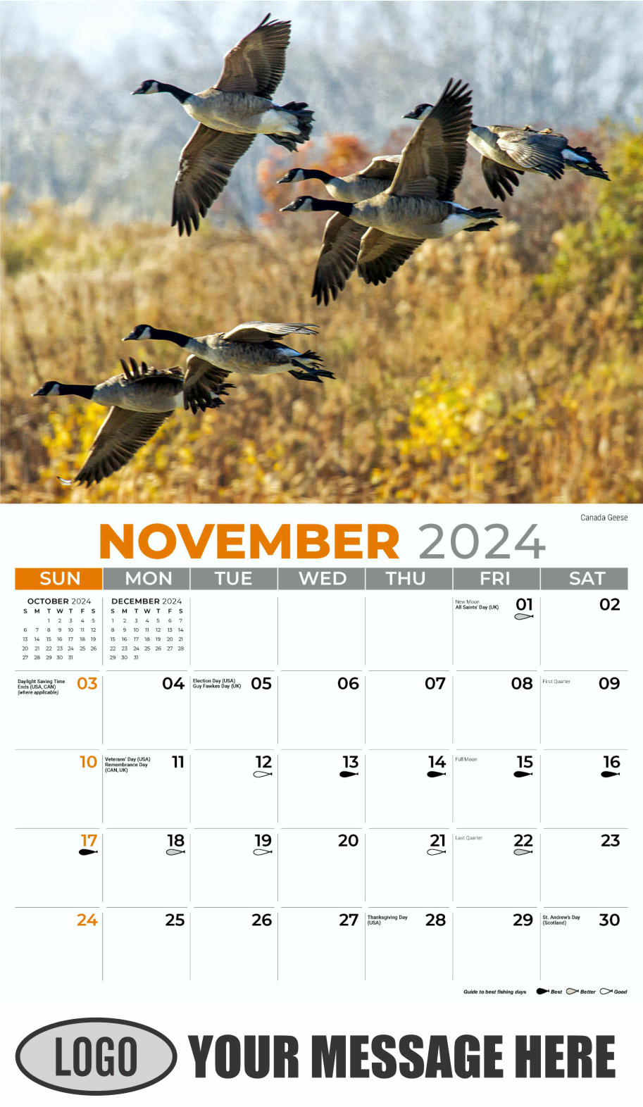 North American Wildlife 2024 Business Promo Wall Calendar - November