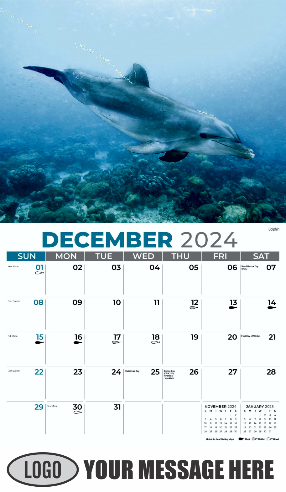 North American Wildlife 2024 Business Promo Wall Calendar - December
