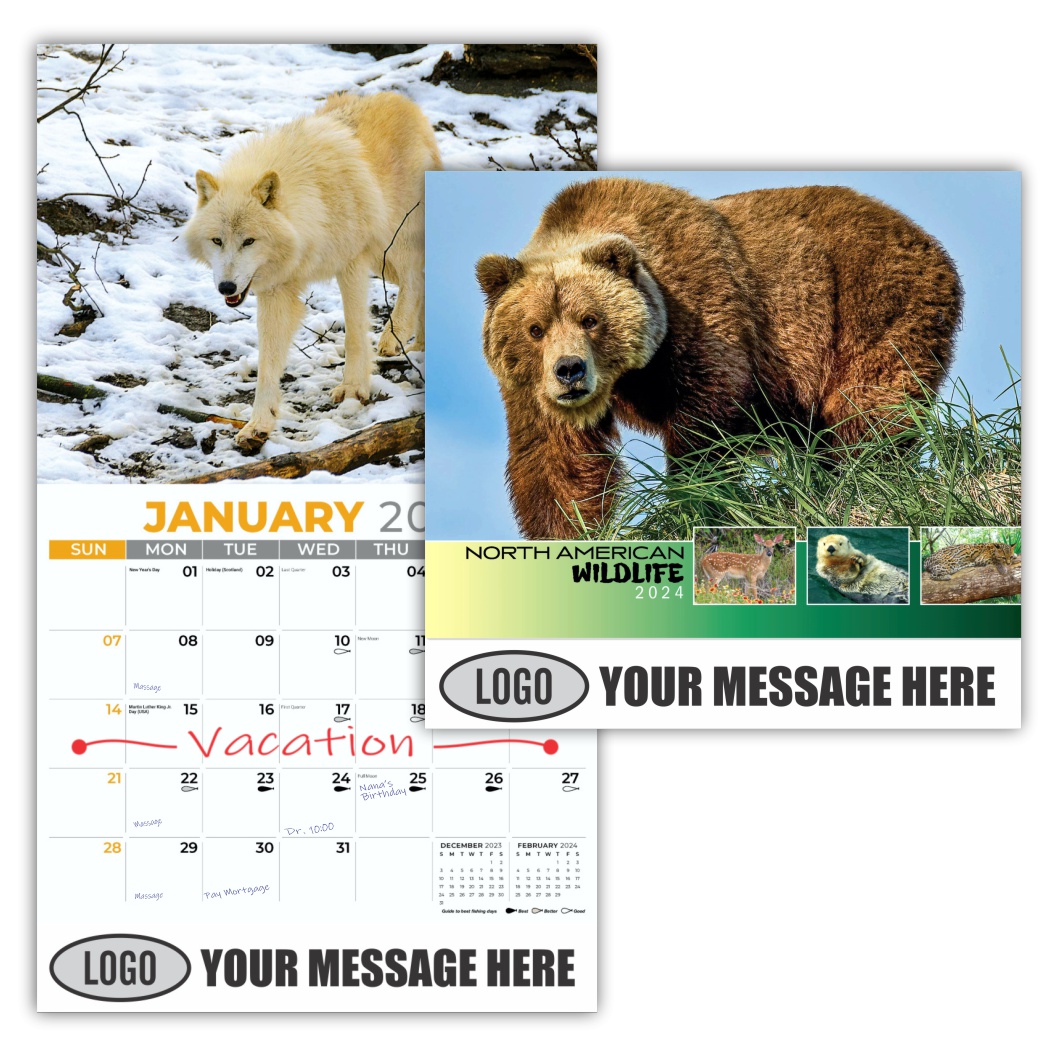 North American Wildlife 2024 Business Promo Wall calendar
