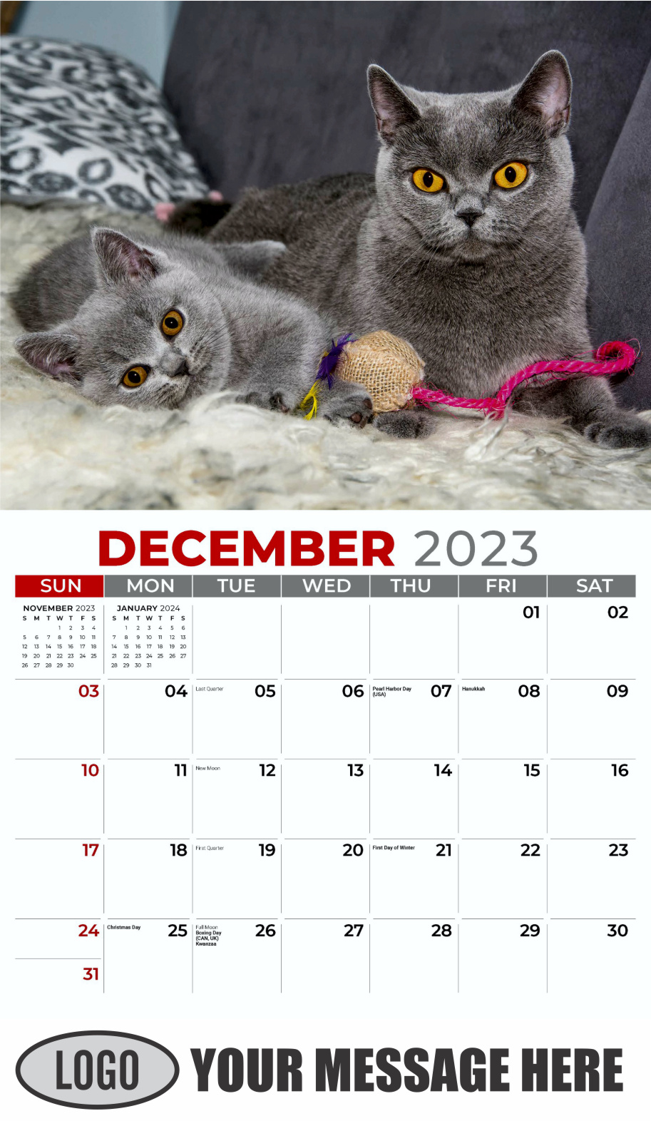 Pets 2024 Business Advertising Wall Calendar - December_a