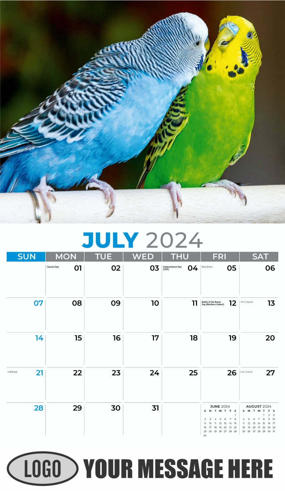 Pets 2024 Business Advertising Wall Calendar - July