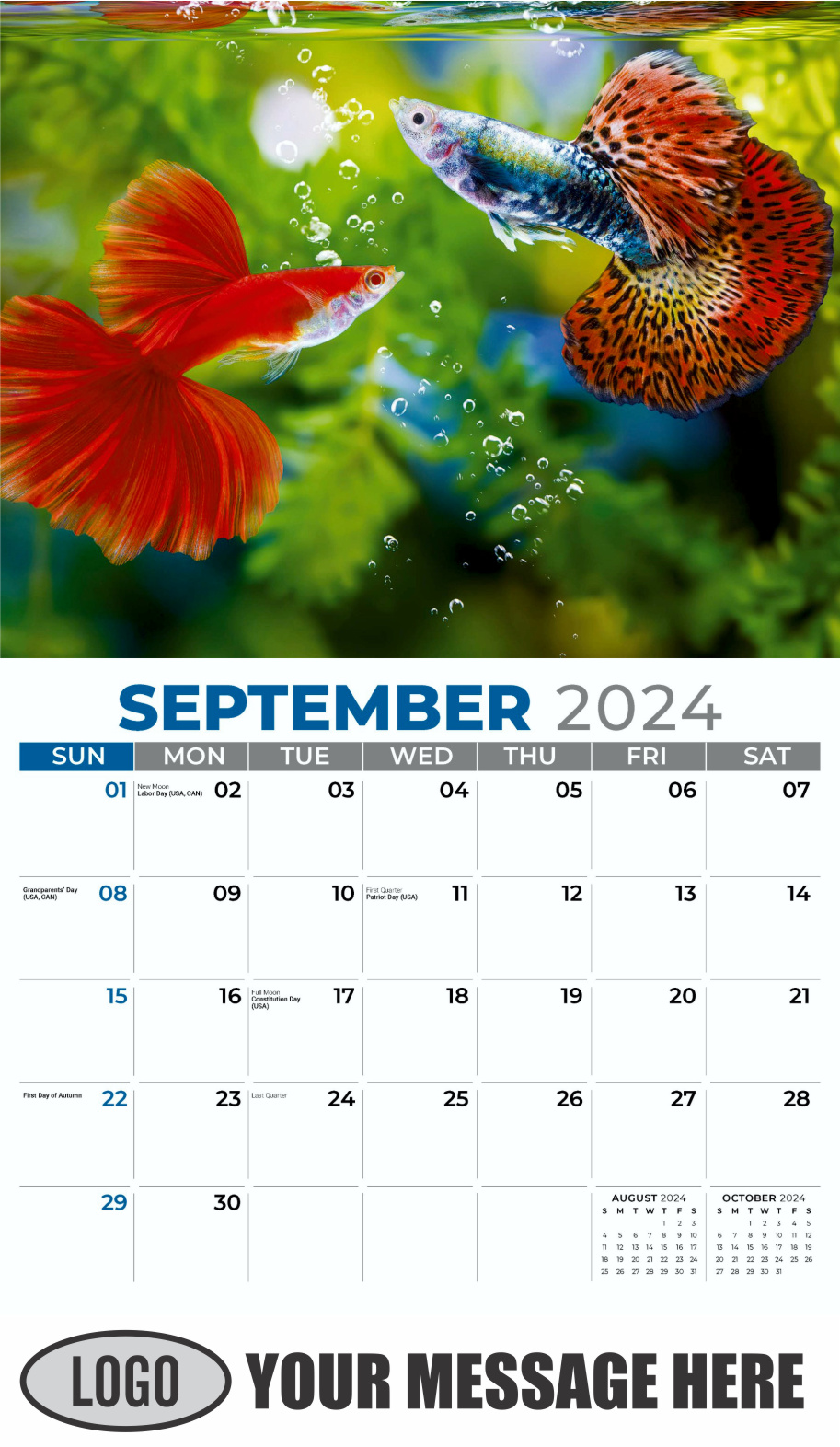 Pets 2024 Business Advertising Wall Calendar - September