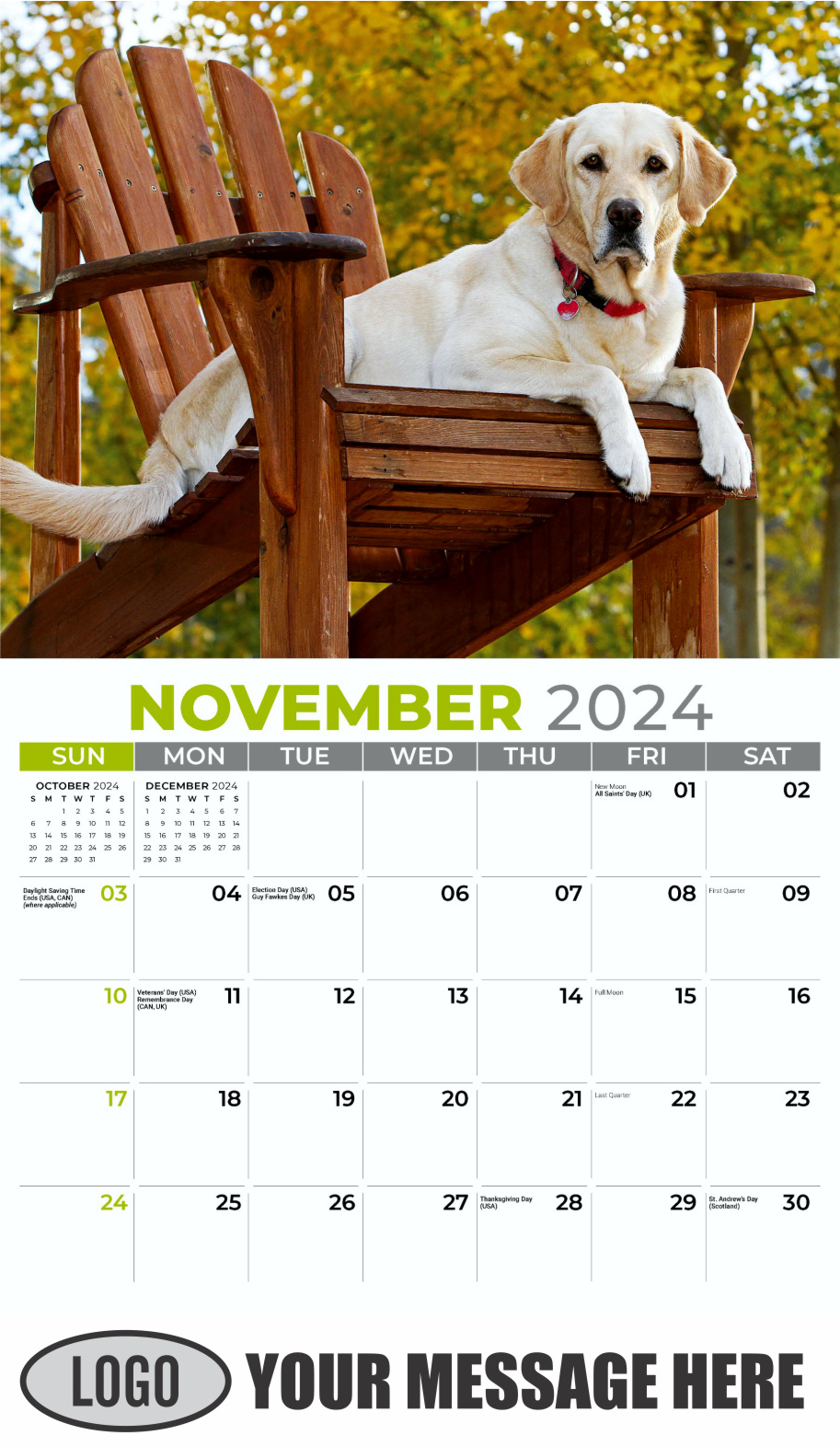 Pets 2024 Business Advertising Wall Calendar - November