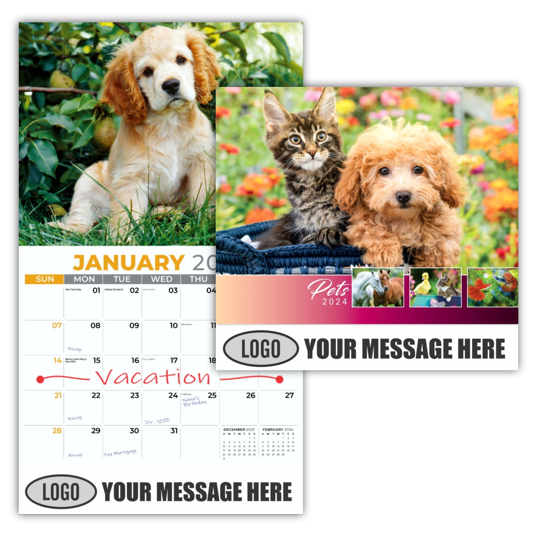 Pets 2024 Business Advertising Wall calendar