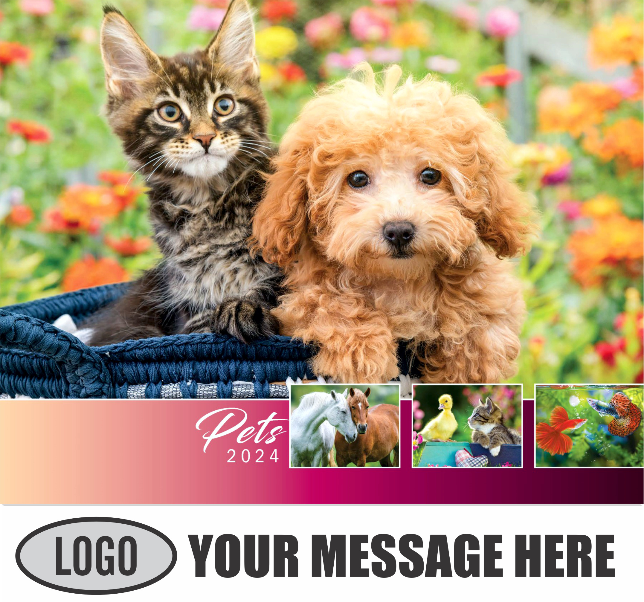Pets 2024 Business Advertising Wall Calendar - cover