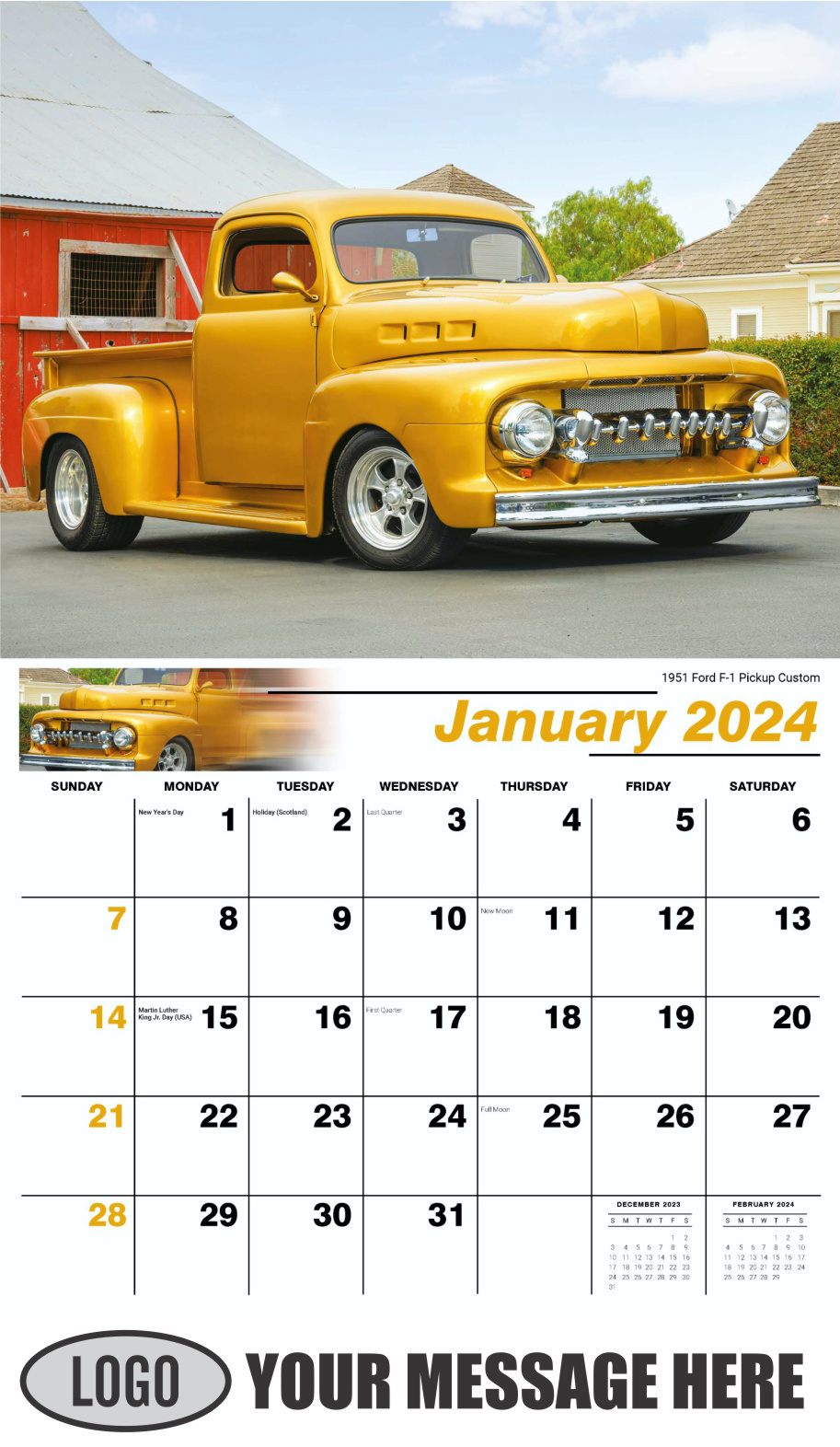 Pumped-Up Pickups 2024 Automotive Business Promo Calendar - January