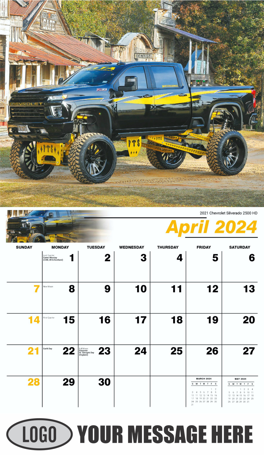 Pumped-Up Pickups 2024 Automotive Business Promo Calendar - April