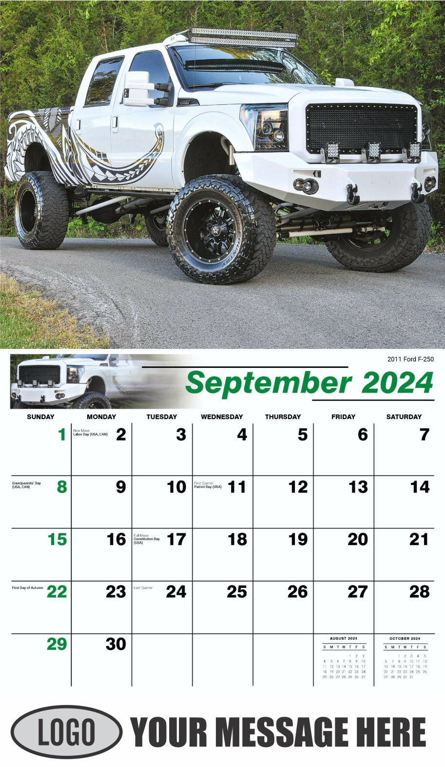 Pumped-Up Pickups 2024 Automotive Business Promo Calendar - September