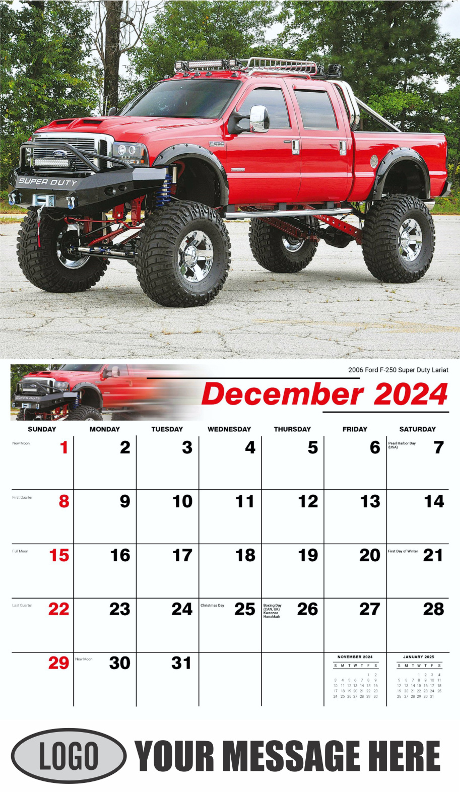 Pumped-Up Pickups 2024 Automotive Business Promo Calendar - December