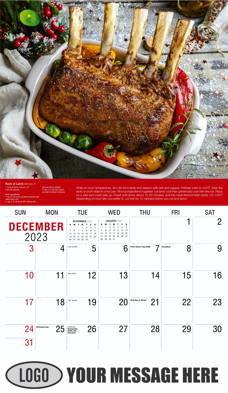 Recipes 2024 Business Promotional Calendar - December_a