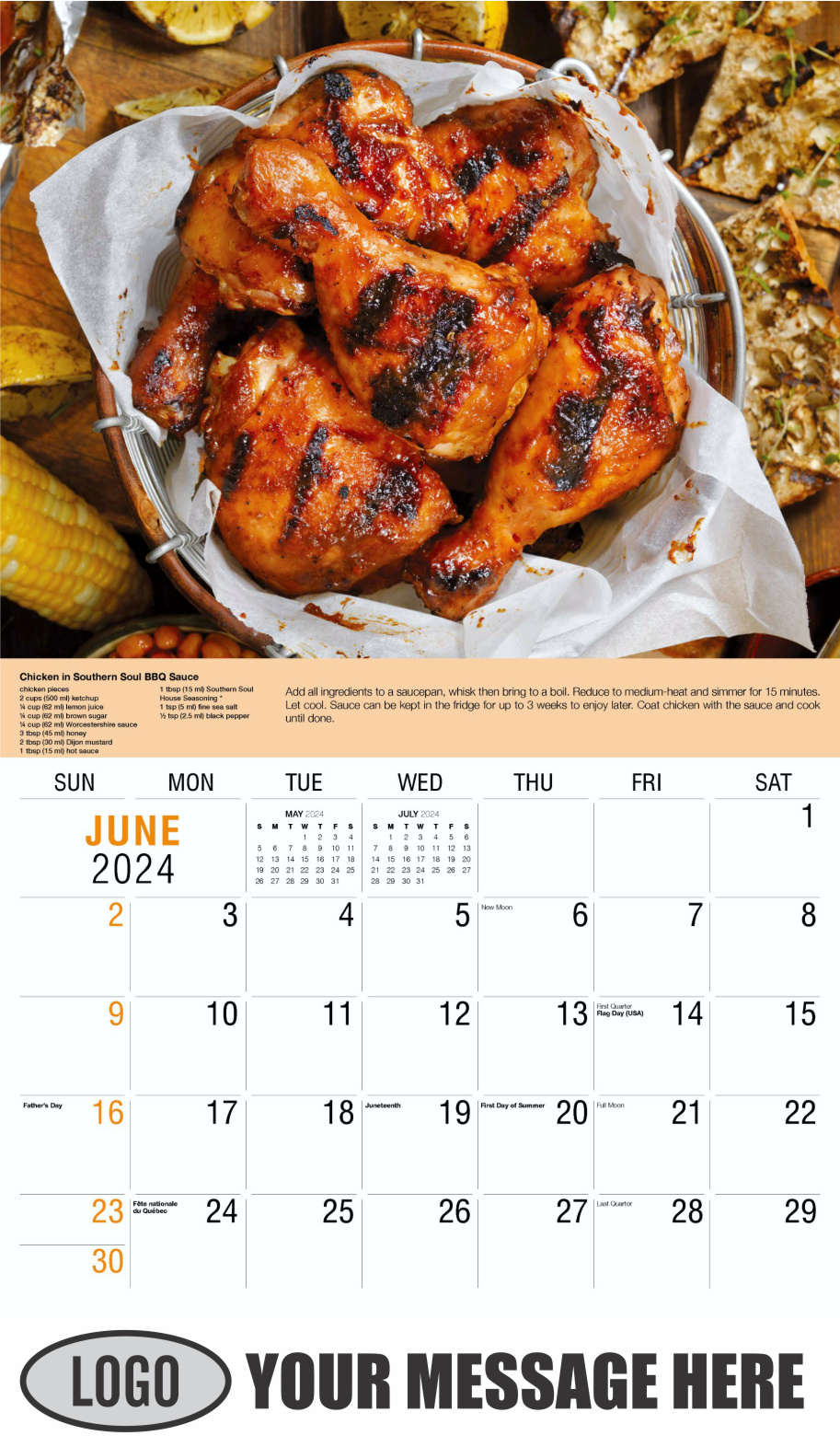 Recipes 2024 Business Promotional Calendar - June