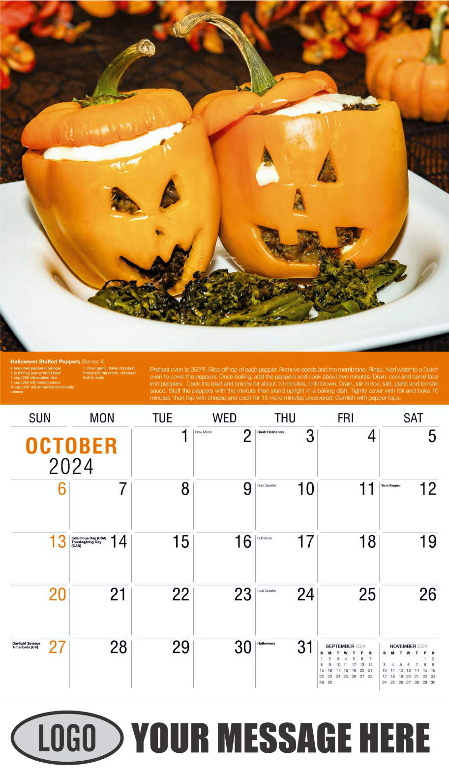 Recipes 2024 Business Promotional Calendar - October