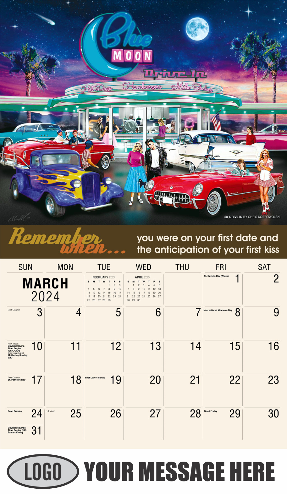 Remember When 2024 Business Advertising Calendar - March