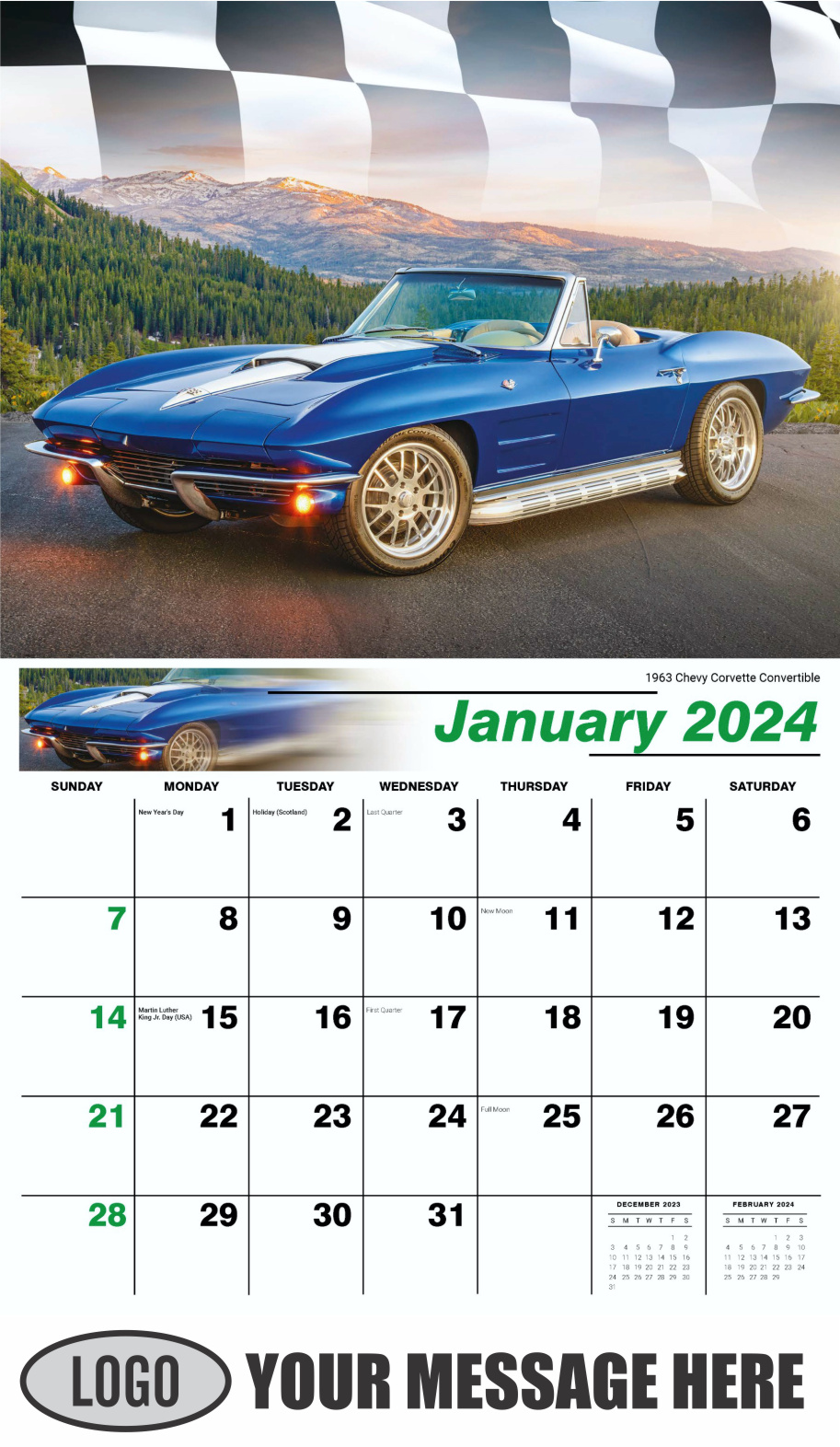Road Warriors 2024 Automotive Business Promo Wall Calendar - January