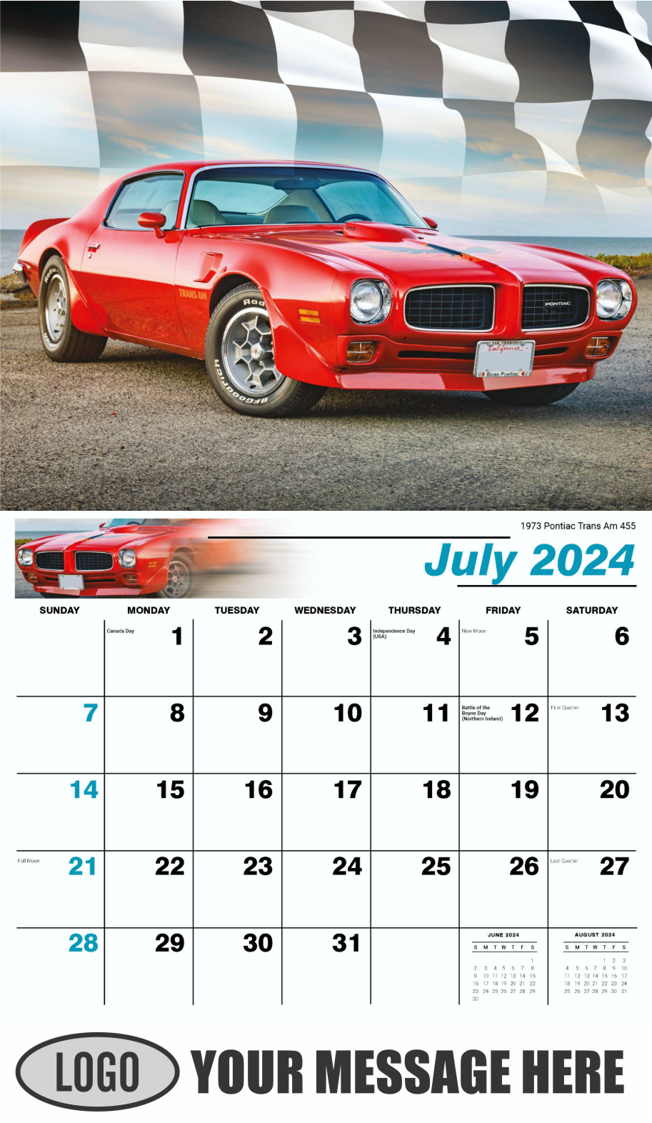 Road Warriors 2024 Automotive Business Promo Wall Calendar - July