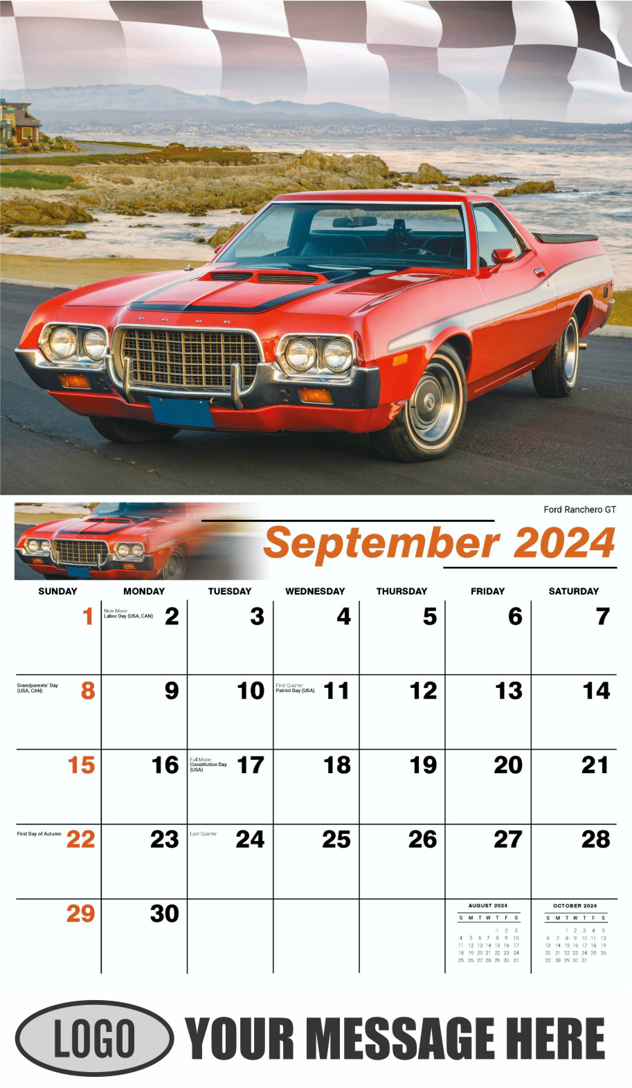 Road Warriors 2024 Automotive Business Promo Wall Calendar - September