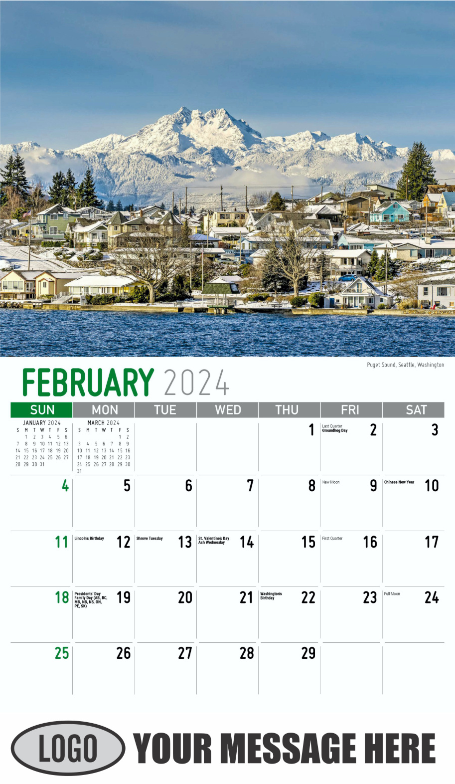 Scenes of America 2024 Business Advertising Wall Calendar - February