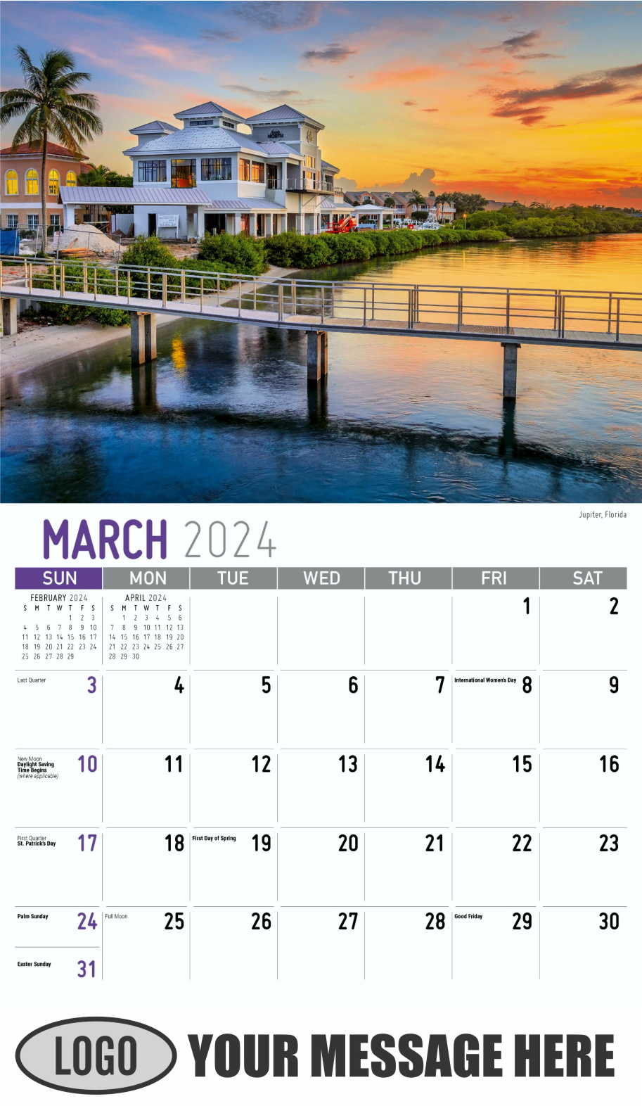 Scenes of America 2024 Business Advertising Wall Calendar - March