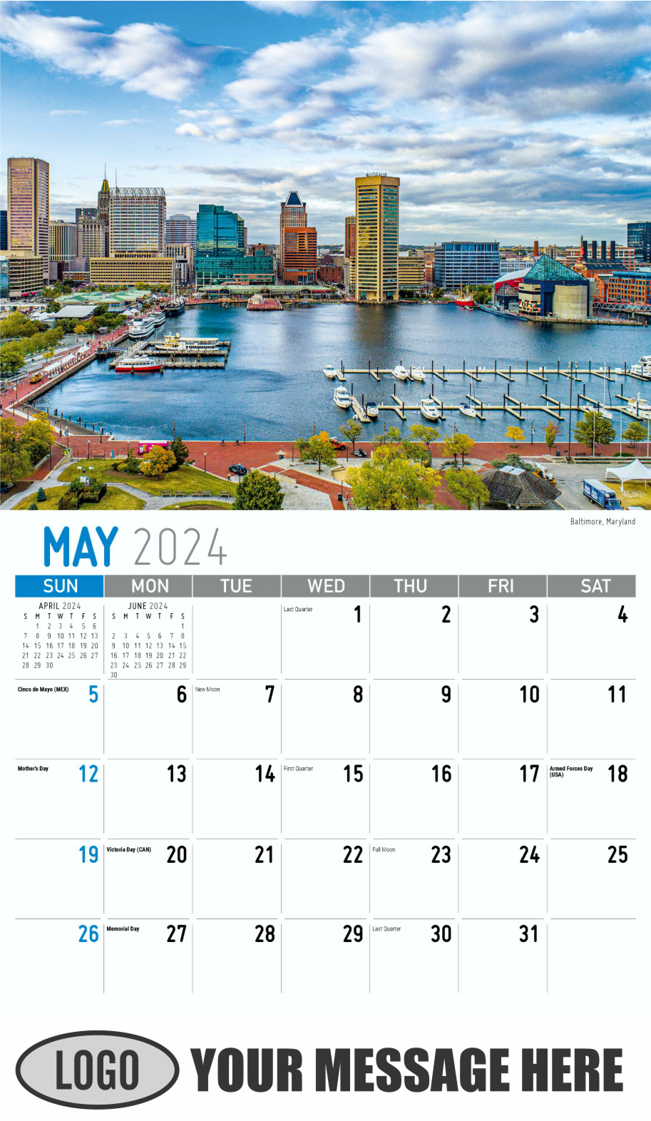 Scenes of America 2024 Business Advertising Wall Calendar - May
