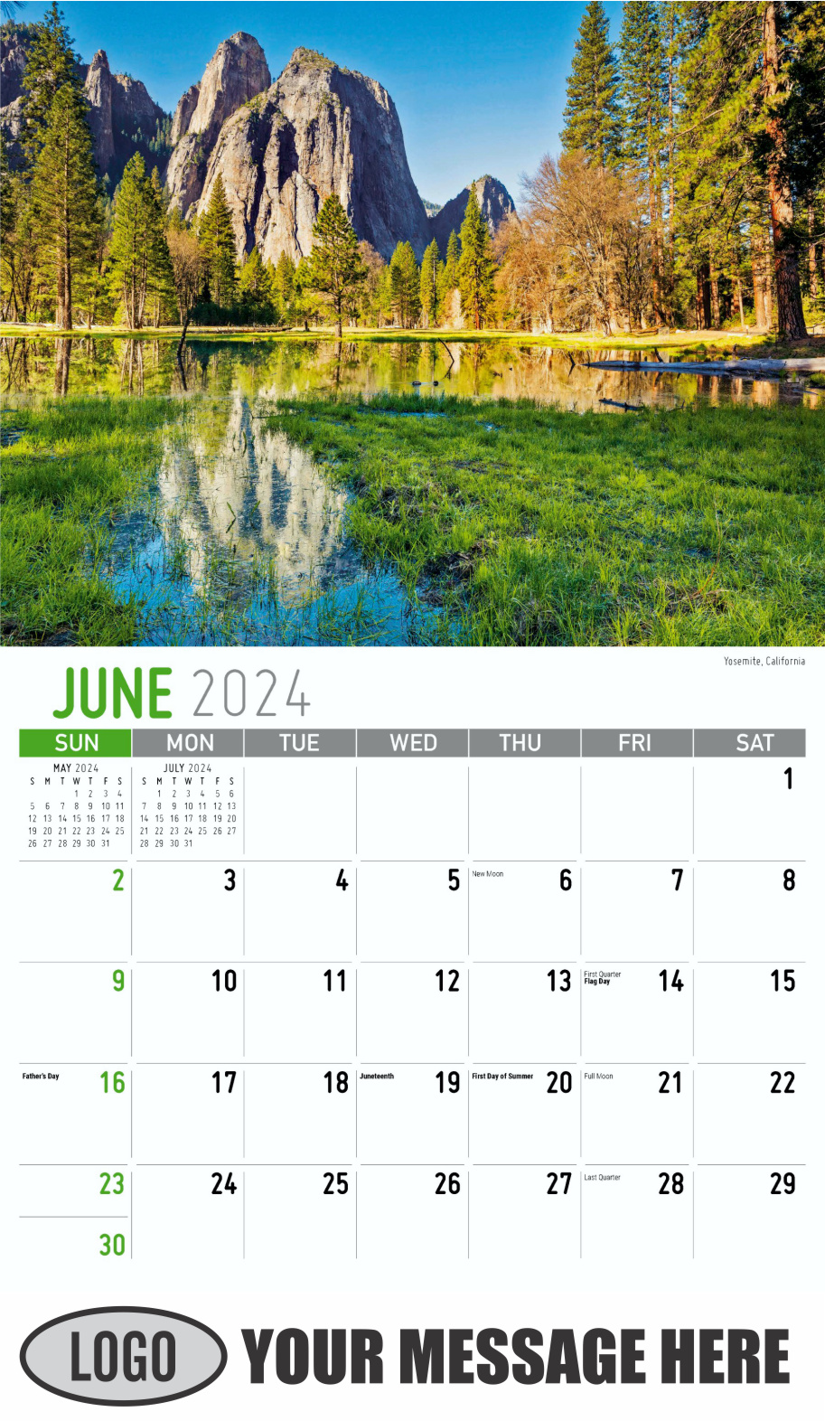 Scenes of America 2024 Business Advertising Wall Calendar - June