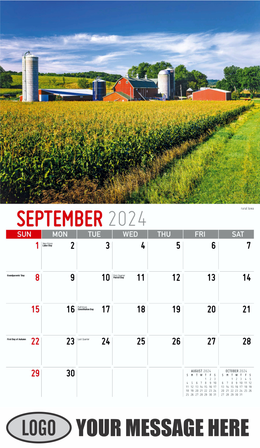 Scenes of America 2024 Business Advertising Wall Calendar - September