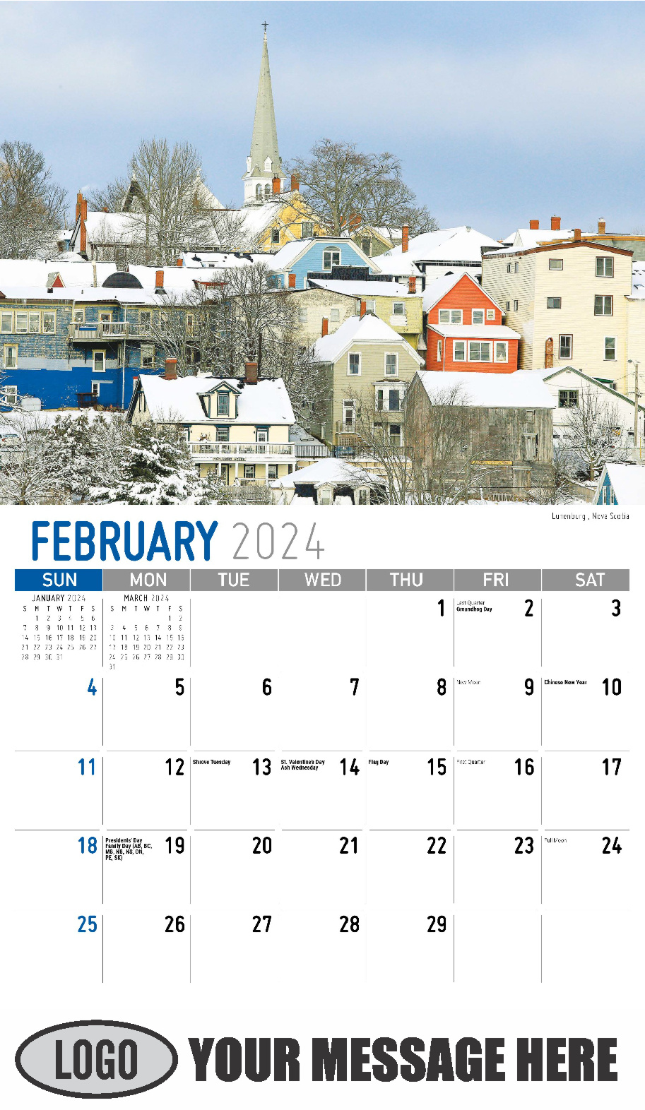Atlantic Canada Scenic 2024 Business Promotion Calendar - February