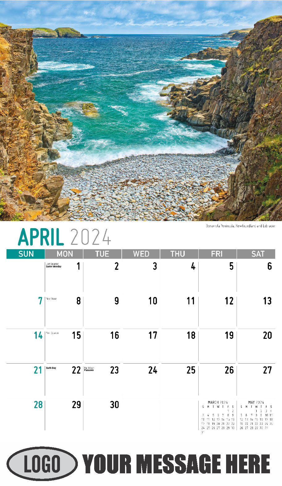Atlantic Canada Scenic 2024 Business Promotion Calendar - April