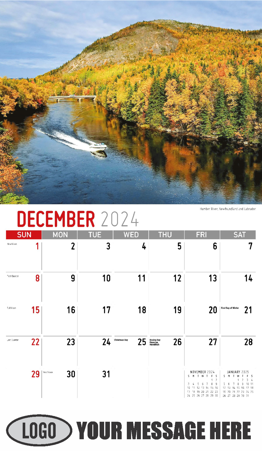 Atlantic Canada Scenic 2024 Business Promotion Calendar - December