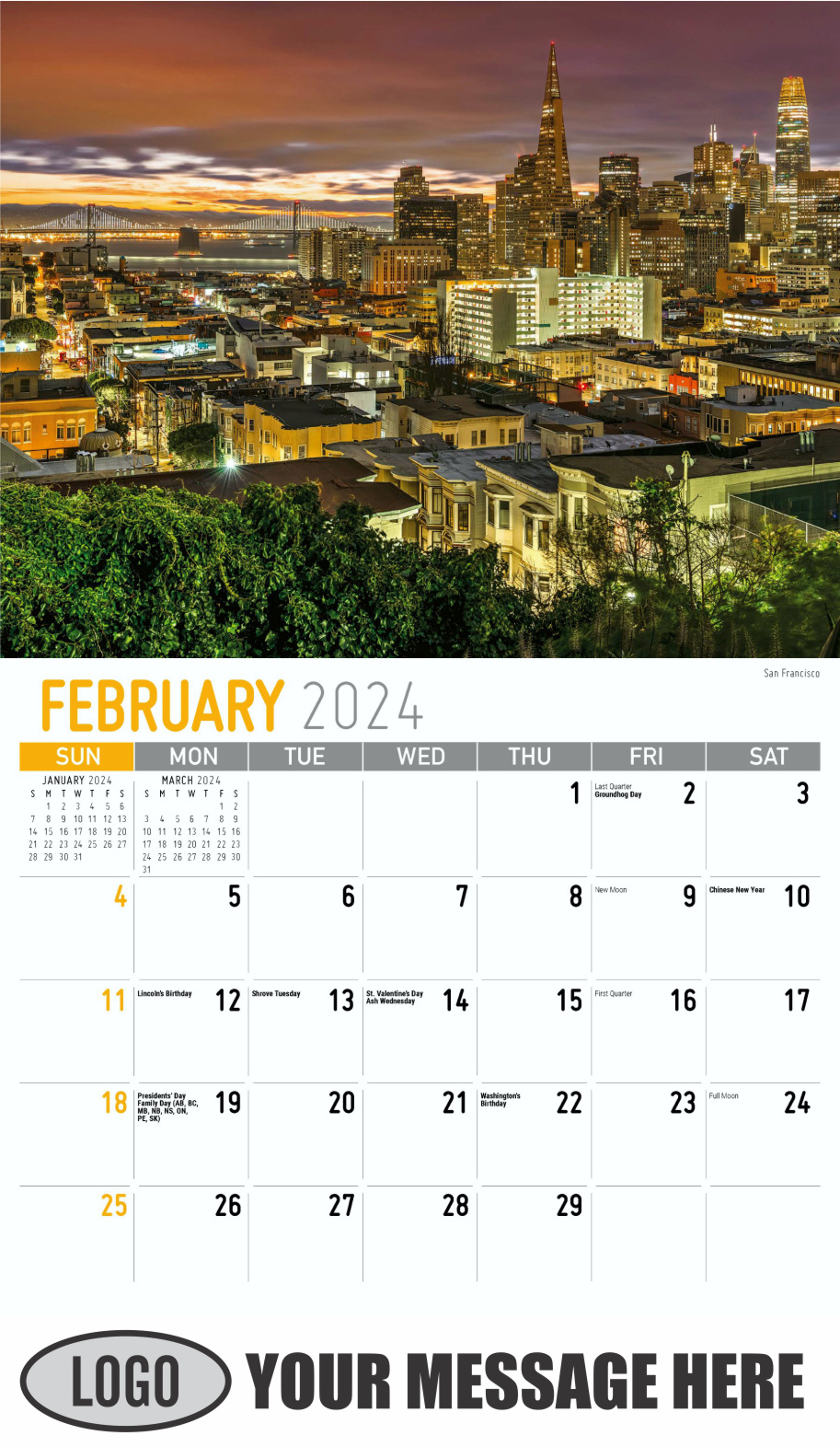 Scenes of California 2024 Business Advertising Wall Calendar - February