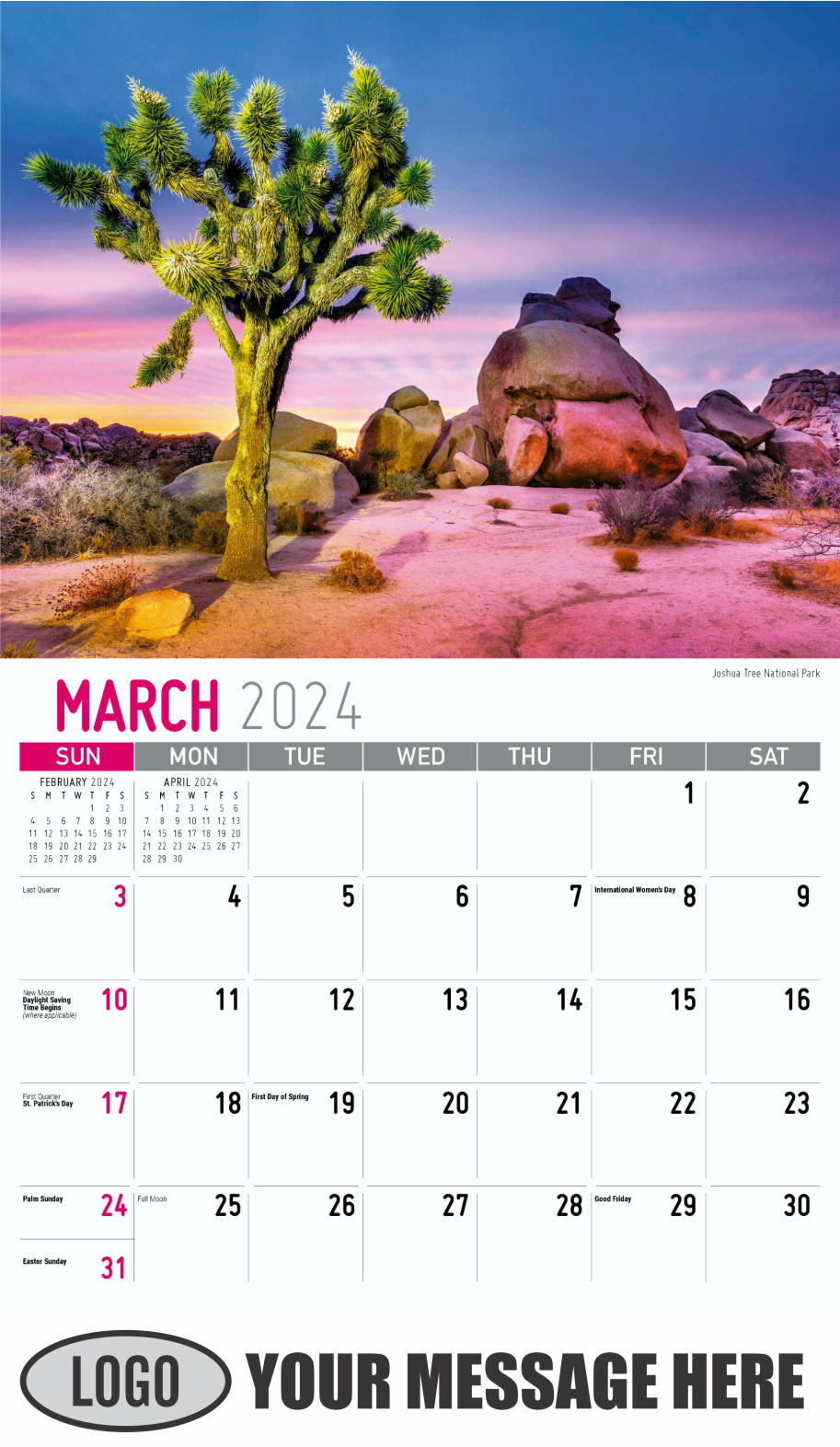 Scenes of California 2024 Business Advertising Wall Calendar - March