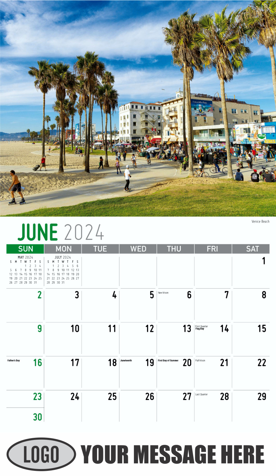 Scenes of California 2024 Business Advertising Wall Calendar - June